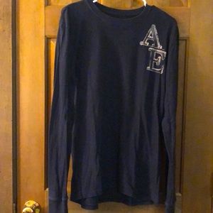 AE long sleeve T-shirt. Blue. Medium